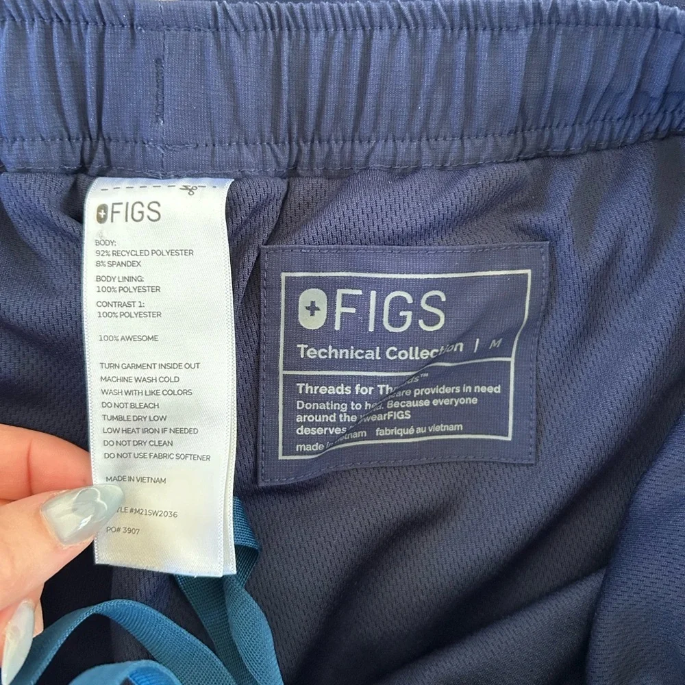 Figs Tansen FREEx Lined Jogger Scrub Pants Navy Size Medium